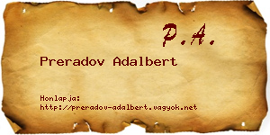 Preradov Adalbert névjegykártya
